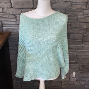 Free People Urban Outfitters Excl. Seafoam Knit off the Shoulder Sweater L